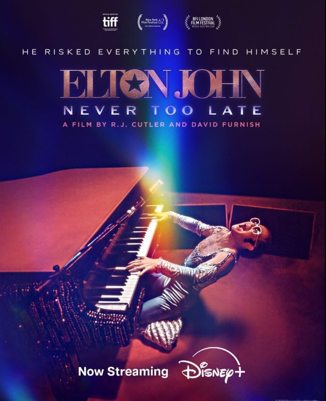 Portada de la película 'Never too late' sobre la vida del cantante Elton John