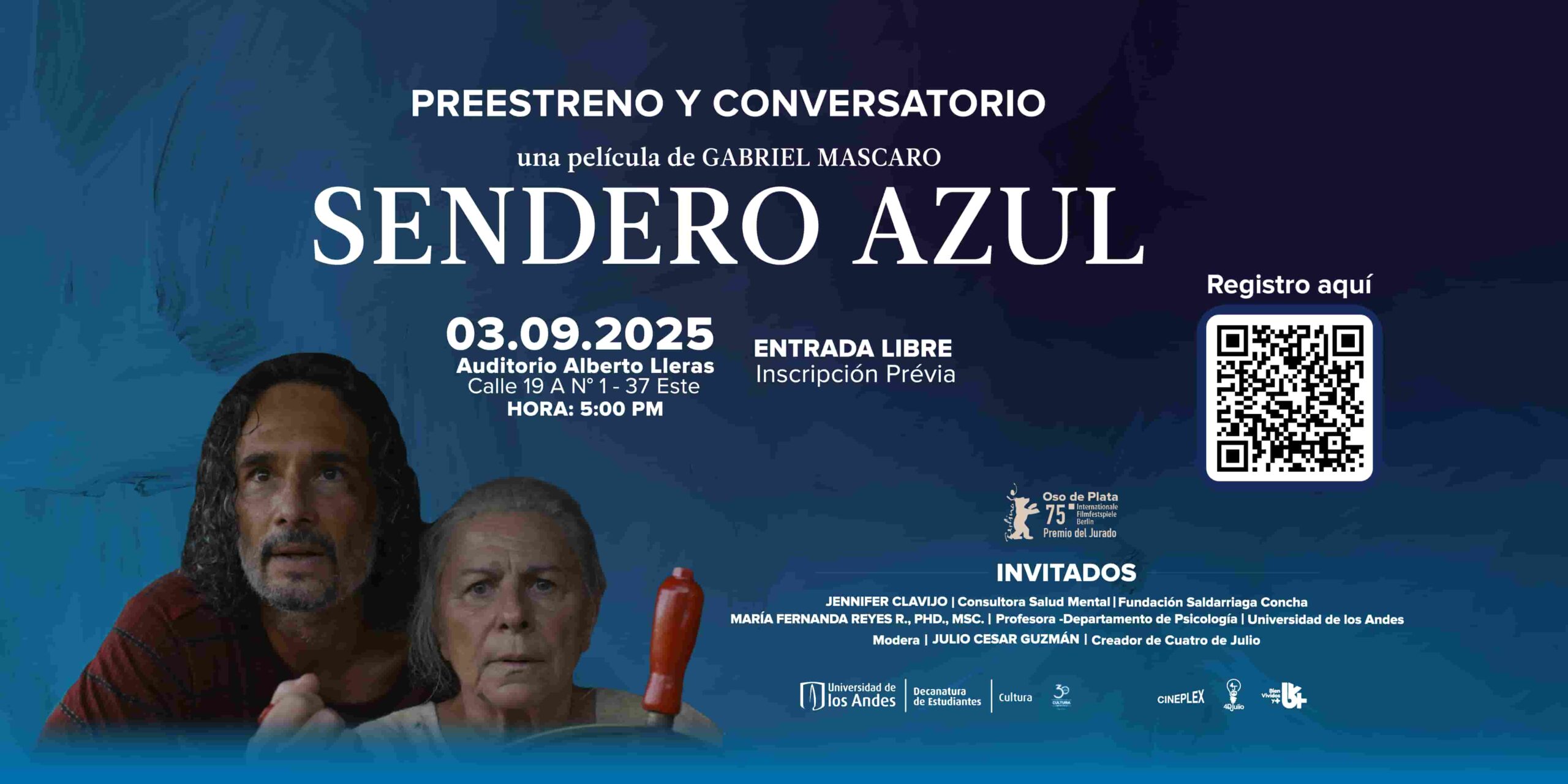 Sendero Azul, pel&iacute;cula brasile&ntilde;a, ganadora del Oso de Plata en Berl&iacute;n . Una mujer mayor y un hombre adulto se ven asombrados e inquietos mientras navegan por el Amazonas