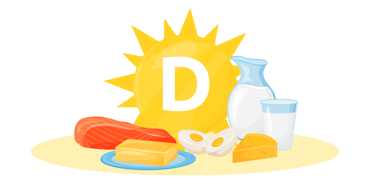 Grupo de alimentos suplementos de la vitamina D como el sol, alimentos que contienen vitamina D incluyen pescados grasos (salm&oacute;n, at&uacute;n, caballa), huevos (yemas), h&iacute;gado de res y champi&ntilde;ones (especialmente los que han sido expuestos a la luz UV).