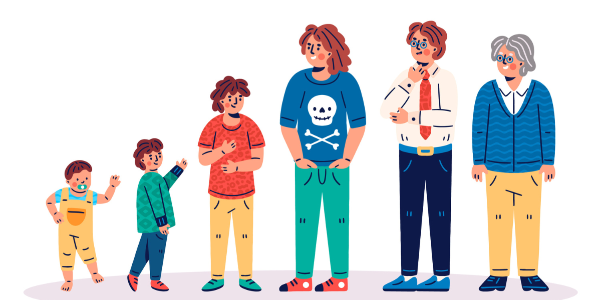 Representaci&oacute;n del ciclo de vidad de una persona representado en el g&eacute;nero masculino.