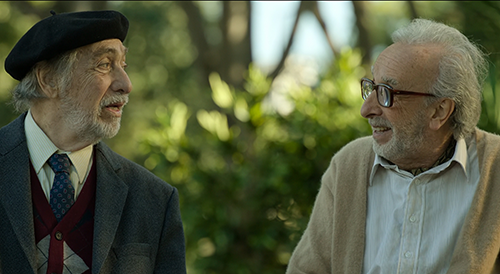 Luis Brandoni (en el papel de León Schwartz) y Eduardo Blanco (Antonio Cardozo), en Parque Lezama