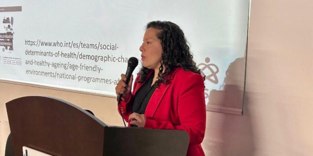 Norma Constanza Sánchez (Fundación Saldarriaga Concha) hablando durante el conversatorio