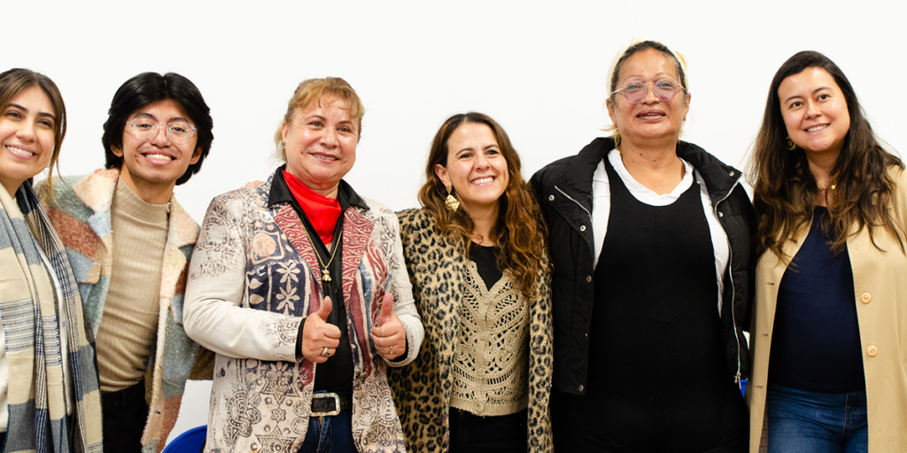 Luis Rodríguez, Bárbara Parra, María Fernanda Reyes, Andrea Correa y Camila Castellnos, participantes del conversatorio 'Sexualidad: de eso sí se habla siempre | Fotografía Jaks 